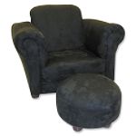 Click here to buy Trend Lab Baby Black Suede Chair with Ottoman by Trend Lab.