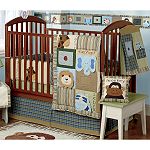 Click here to buy Sumersault Jungle Faces 4 piece Crib Set: Quilt,... by Sumersault.