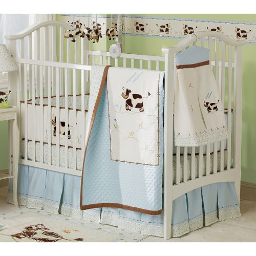 Sumersault Moo Cow 4 piece Crib Set: Quilt,... by
