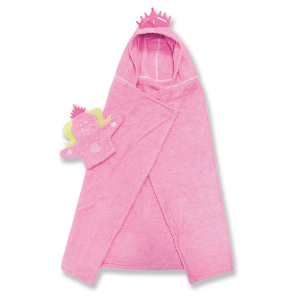 Trend Lab Baby Princess Hooded Towel w/ Bath Mit