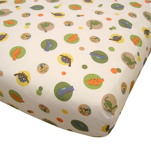 Lambs & Ivy Baby Dino Dots Fitted Crib Sheet