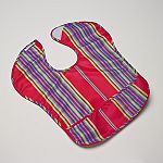 Wupzey! Waterproof/Food Catcher Bib Reversible Fuschia Stripe