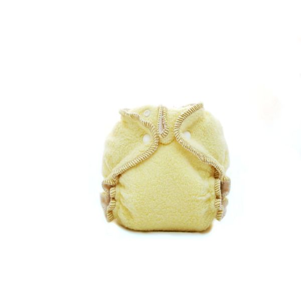 Kissa's Cotton Fleece Fitted Diaper, Lemon Yellow, Sz 0