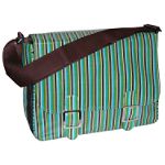 Baby & Co Pistachio Multi Stripe Coated Double Buckle Bag
