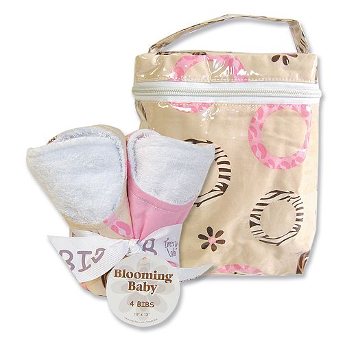 Trend-Lab Sweet Safari Pink Bottle Bag and Bib Set by