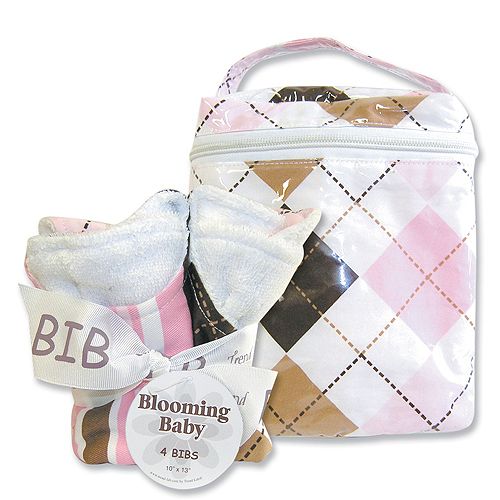 Trend-Lab Prep School Pink Bottle Bag and Bib Set by
