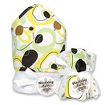 Trend-Lab Giggles Dot Hooded Towel and Wash Cloth Set
