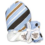 Trend-Lab Max Stripe Hooded Towel and Wash Cloth Set