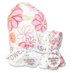 Trend-Lab Hula Baby Pink Hooded Towel and Wash Cloth Set