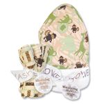 Trend-Lab Jungle Jam Hooded Towel & Wash Cloth Bouquet Set