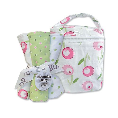 Trend-Lab Tulip Bottle Bag and Burp Cloth Set by