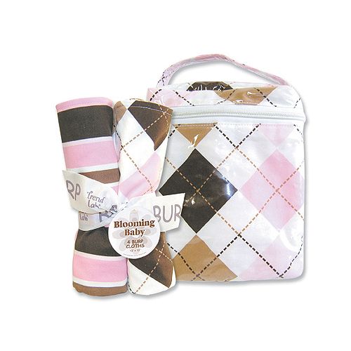 Trend-Lab Prep School Pink Bottle Bag and Burp... by