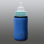 Momo Baby Wide Neck 6oz Glass Thermal Bottle Huggers (Blue, 3-pack)