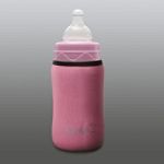 Momo Baby Wide Neck 6oz Glass Thermal Bottle Huggers (Pink, 3-pack)