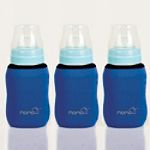 Momo Baby Wide Neck 9oz Thermal Bottle Huggers (Blue, 3-pack)