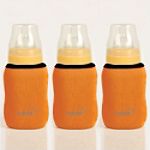 Momo Baby Wide Neck 9oz Thermal Bottle Huggers (Orange, 3-pack)