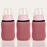 Momo Baby Wide Neck 9oz Thermal Bottle Huggers (Pink, 3-pack)