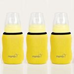 Momo Baby Wide Neck 9oz Thermal Bottle Huggers (Yellow, 3-pack)