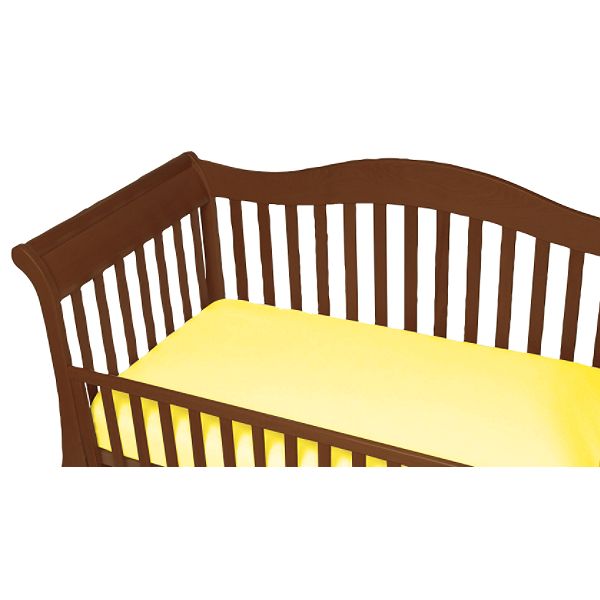 BabyLuxe Jersey Knit Cotton Crib Sheet with Safety Corners, Yellow