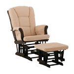 Storkcraft Tuscany Glider & Ottoman - Black/Beige