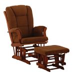 Storkcraft Tuscany Glider & Ottoman - Cognac/Chocolate