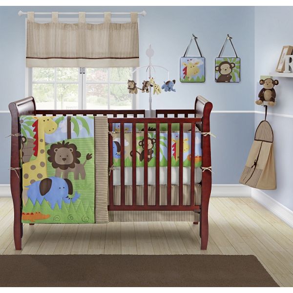 Baby Boom Zany Jungle 10 pc Crib Bedding Set