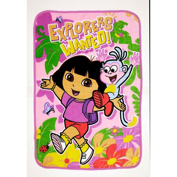 Nickelodeon Dora the Explorer Coral Plush Toddler Blanket