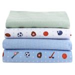 Sears Little Sports 4pack Flannel Receiving Blanket