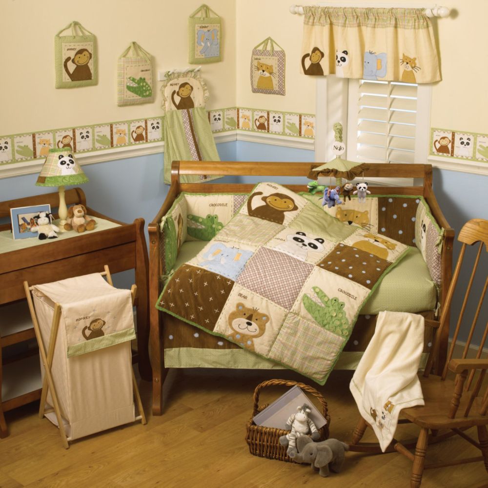 NoJo Day at the Zoo 6pc. Crib Bedding Set
