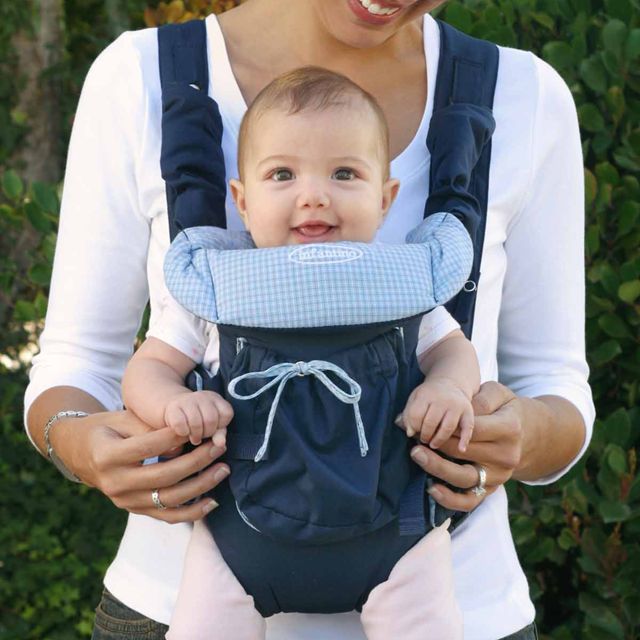 Infantino Baby Carrier, GoGoRider, Navy/Baby Blue Plaid