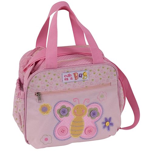 Baby Essentials Butterfly Detail Travel Cooler/Diaper Bag – Pink