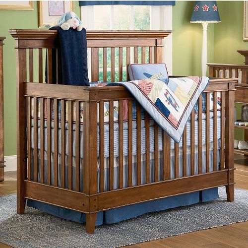 BassettBaby American Home 4-in-1 Crib, Dark Carolina Pine
