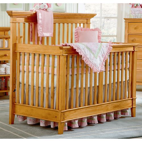 BassettBaby American Home 4-in-1 Crib, Honey Pine