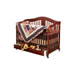 Storkcraft Rochester Stages Crib With Drawer- Cherry