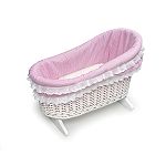 Click here to buy Badger Basket Wicker Doll Cradle with Pink Gingham... by Badger Basket.