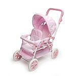 Badger Basket Double Doll Stroller - Pink Gingham... by Badger Basket