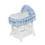 Click here to buy Badger Basket Blue Waffle Ruffled Bassinet by Badger Basket.