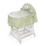 Badger Basket Sage Waffle Pleated Bassinet by Badger Basket