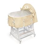 Badger Basket Ecru Waffle Pleated Bassinet by Badger Basket