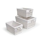 Badger Basket White Three Basket Set with Liners by Badger Basket