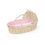 Badger Basket Natural Hooded Moses Basket - Pink... by Badger Basket