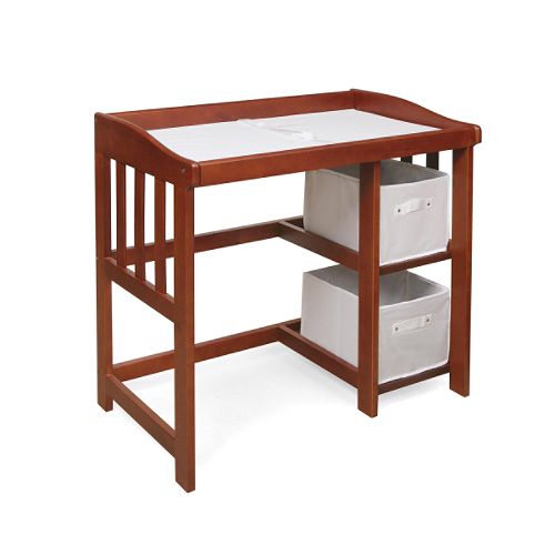 Badger Basket Cherry Changing Table with Desk Conversion