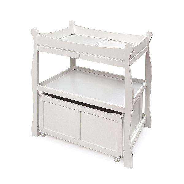 Badger Basket White Changing Table with Lower Storage Cart