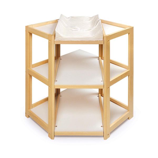 Badger Basket Natural Diaper Corner Changing Table