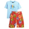 Boy's Surf Tee with Red Flower Print Swim Trunk