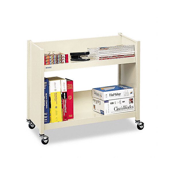 Bretford Single-Sided Steel Book Cart w/Two Slant Shelves