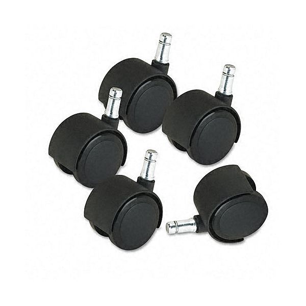 Master Caster Duet Hard Wheel Tread Casters, Black, Five per Set