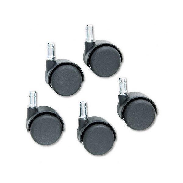 Master Caster Doublewheel Nylon Casters, Flat Stem, Matte Black