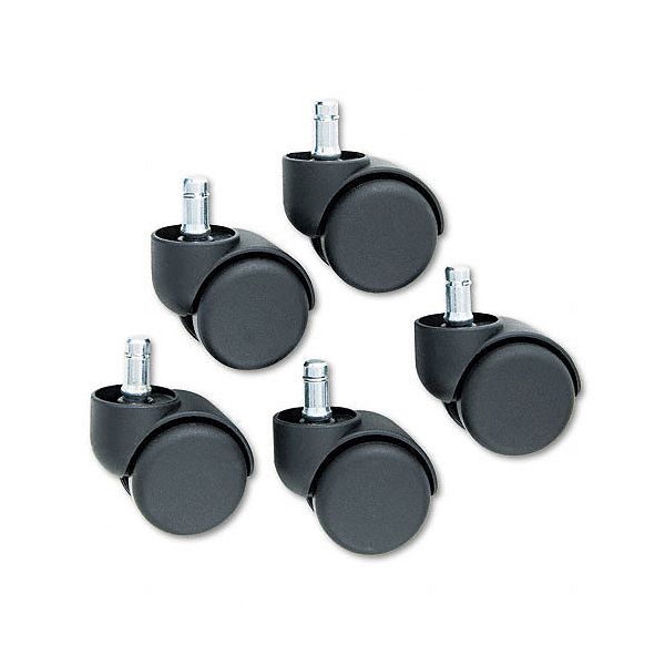 Master Caster Doublewheel Nylon Casters, Flat Stem, Matte Black