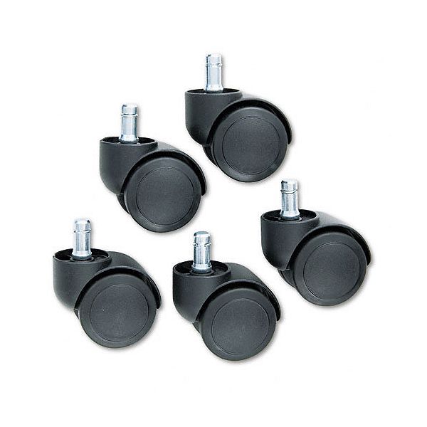 Master Caster Doublewheel Nylon Casters, Flat Stem, Matte Black